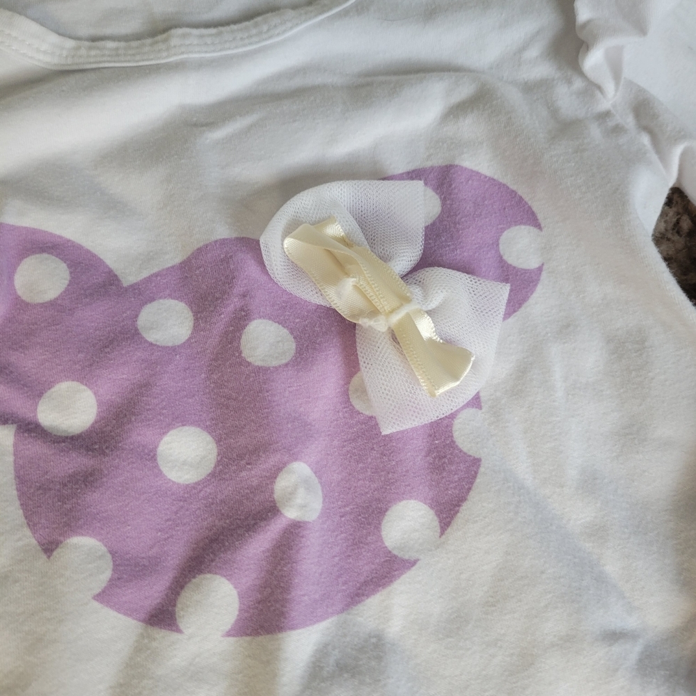 Minnie Mouse Girls 3T Polka Dot Purple Comfy Matching Set - Picture 2 of 3